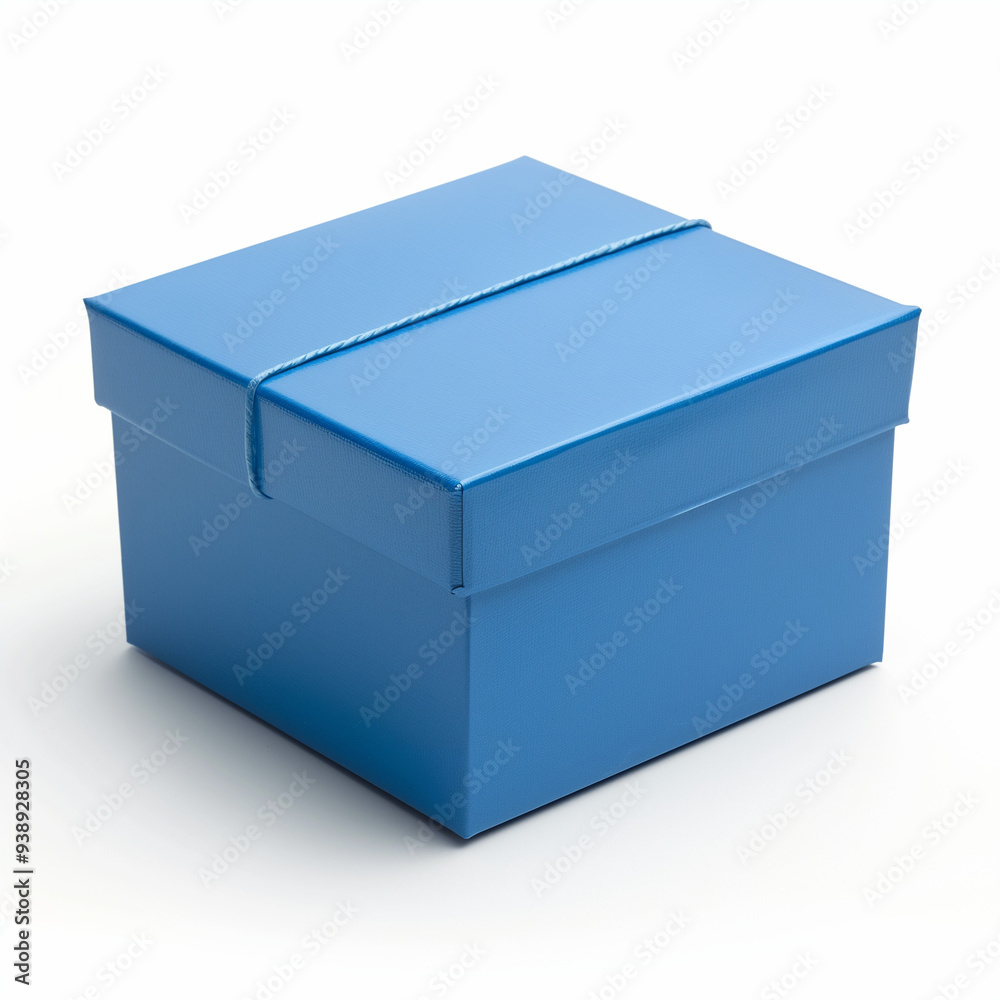 Scatola blu su sfondo bianco Scatola blu su sfondo bianco
