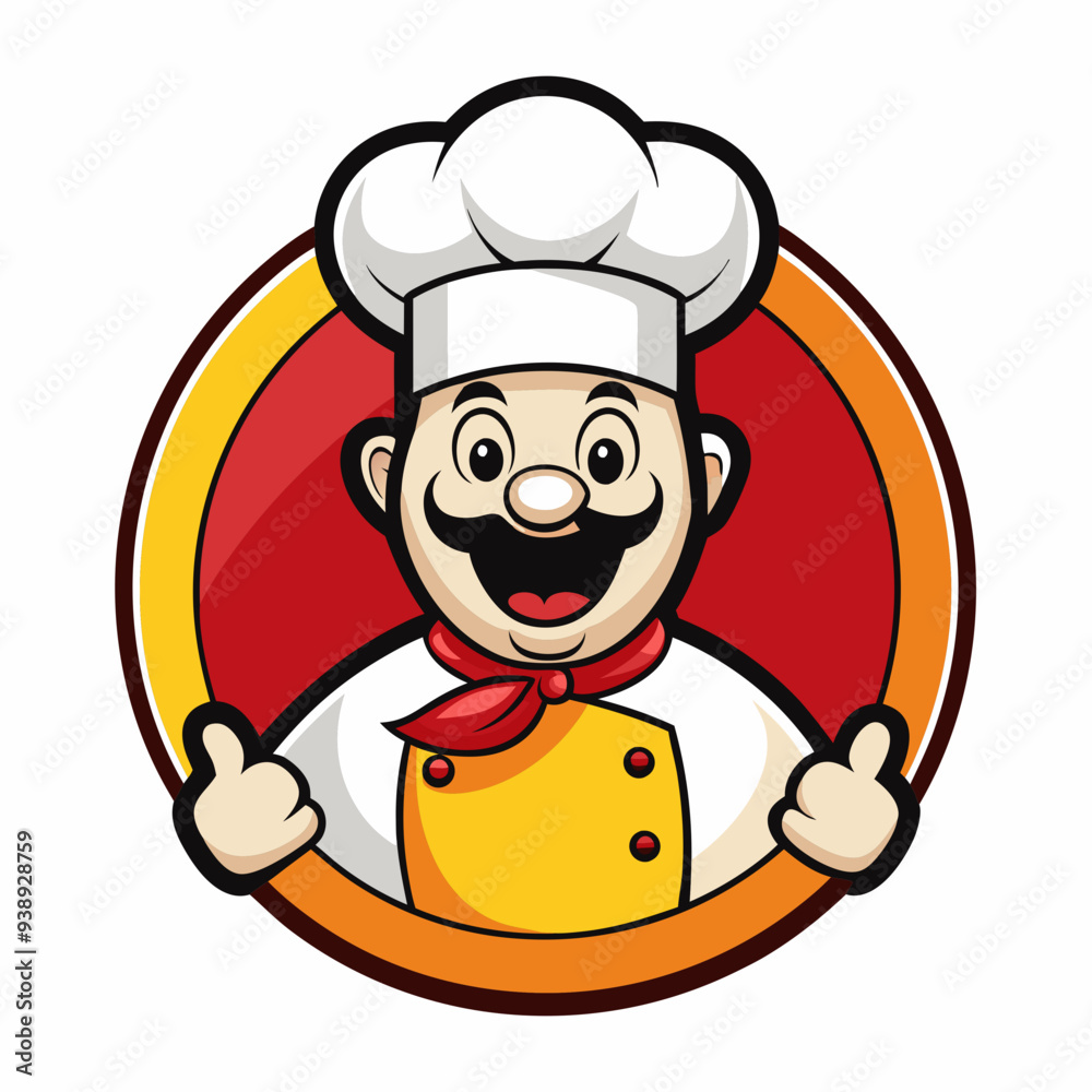 Chef Mascot Logo art vector illustration Chef Mascot Logo art vector illustration