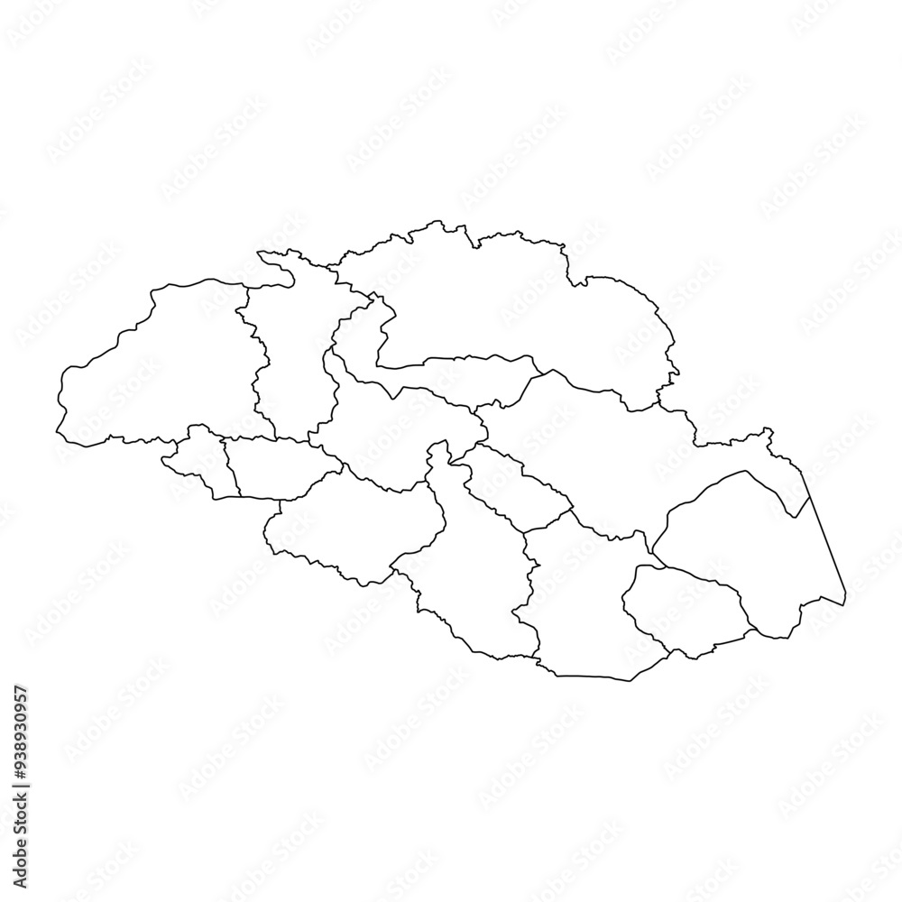 Gilgit Baltistan map with districts. Vector illustration. Gilgit Baltistan map with districts. Vector illustration.
