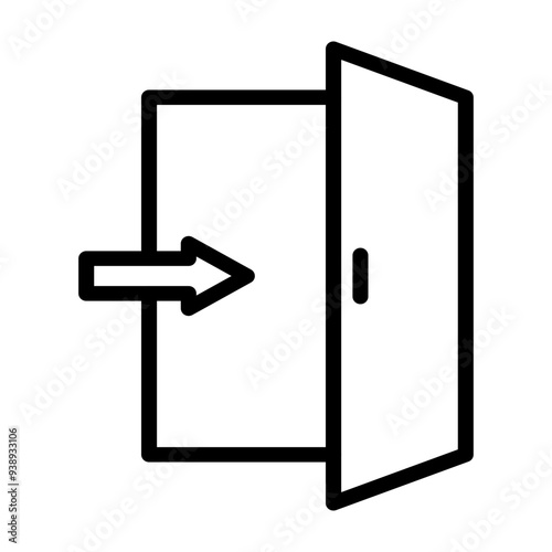 Emergency Exit Vector Line Icon Design