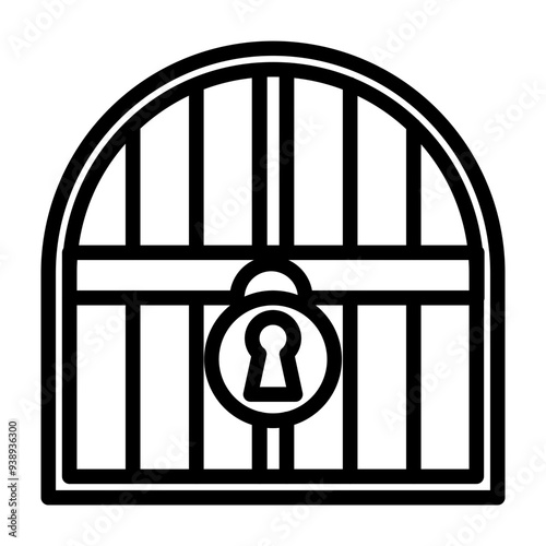 Door Lock Vector Line Icon Design