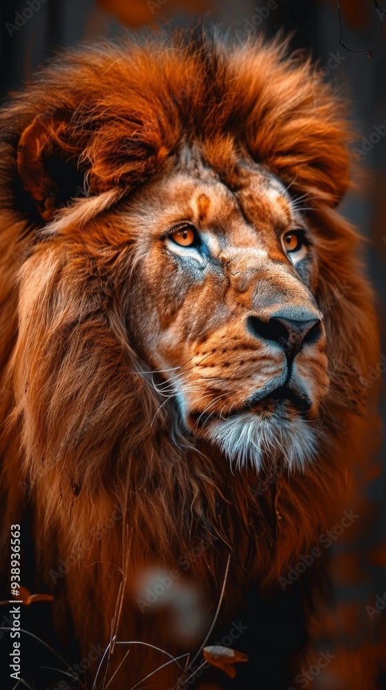 Fototapeta premium lion looking majestic