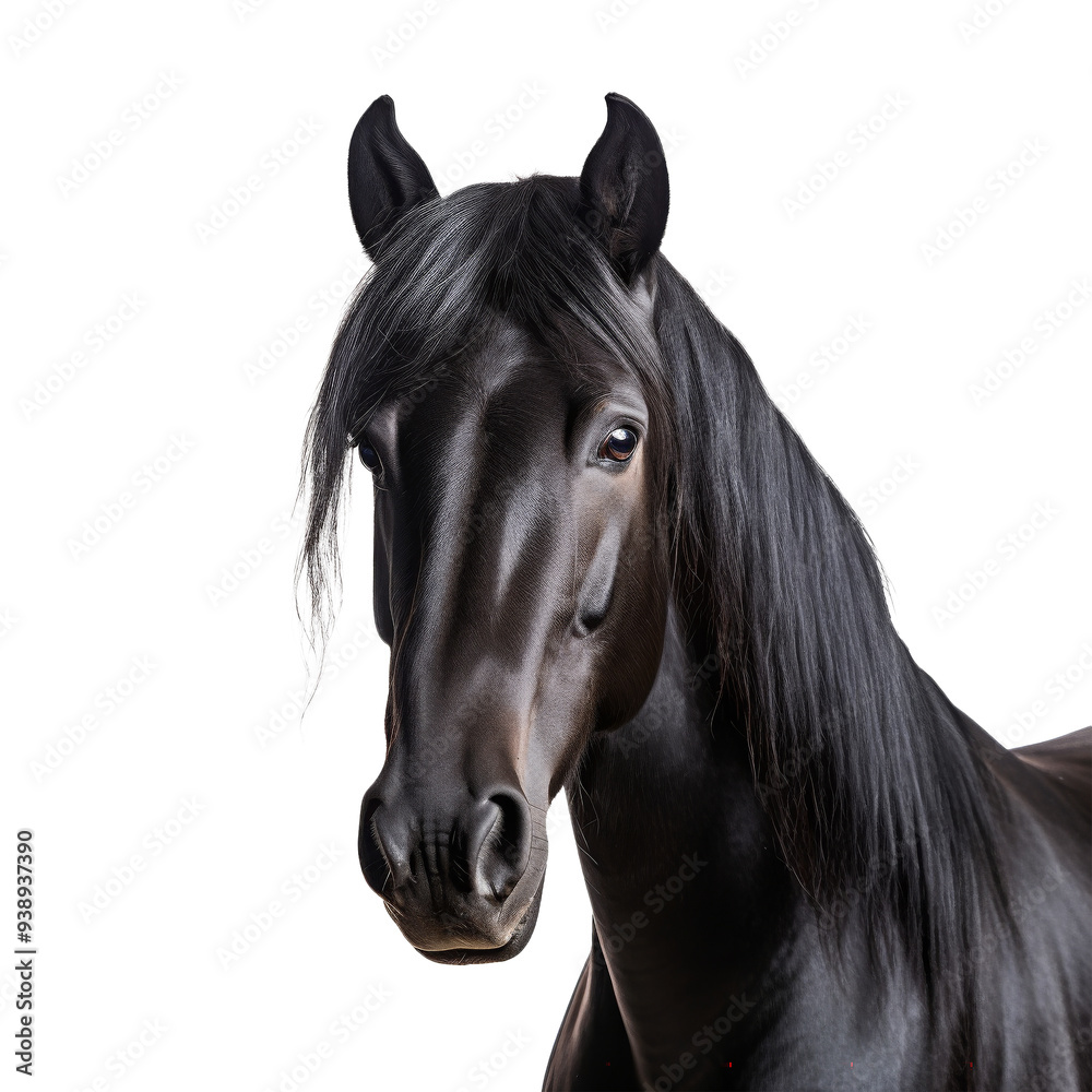 Beautiful horse looking isolated on white Beautiful horse looking isolated on white