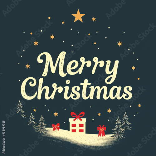 christmas greeting card with christmas tree