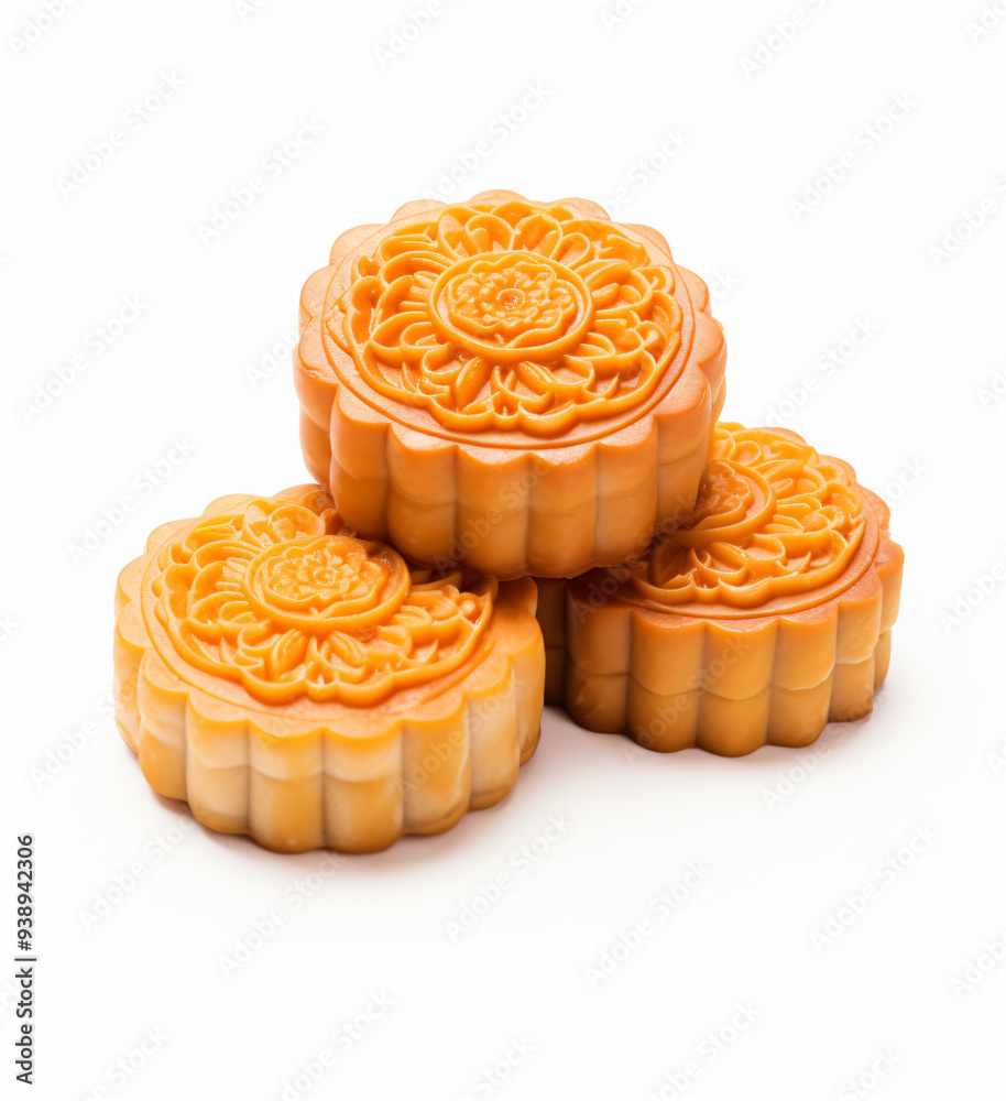 Chinese traditional Mid-Autumn mooncake cake close-up