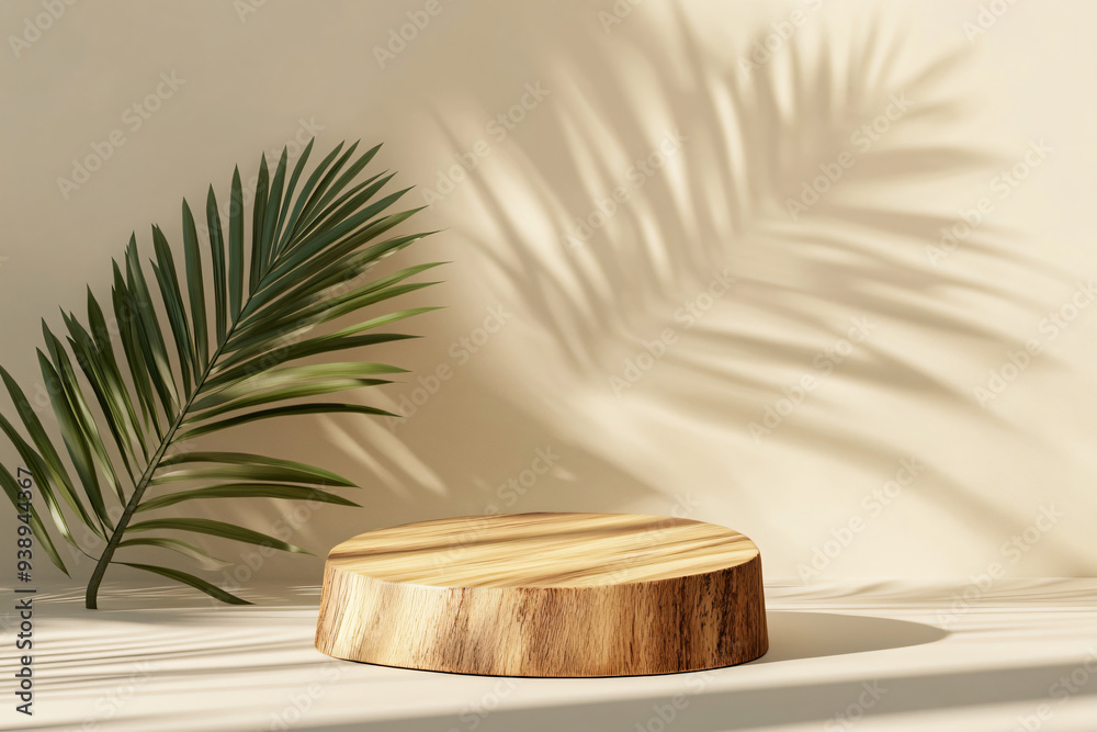 Wooden Platform & Palm Shadow. Wooden Platform & Palm Shadow.