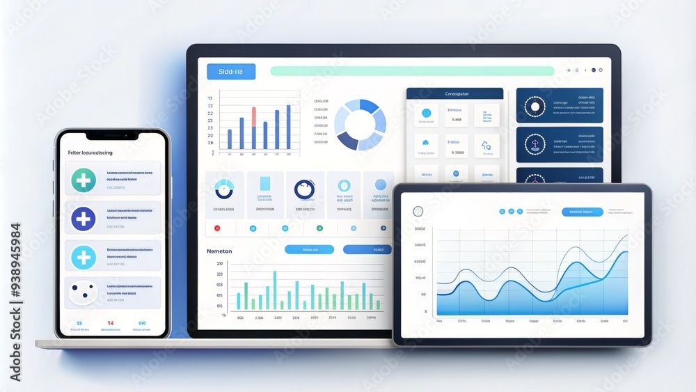 Modern minimalist medical UI kit featuring customizable icons, graphs, and charts for healthcare professionals to track patient data and monitor medical records digitally. Modern minimalist medical UI kit featuring customizable icons, graphs, and charts for healthcare professionals to track patient data and monitor medical records digitally.