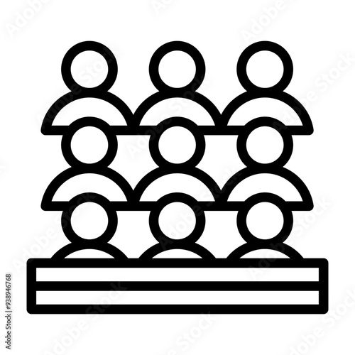 Spectators Vector Line Icon Design