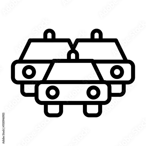 Police Escort Vector Line Icon Design