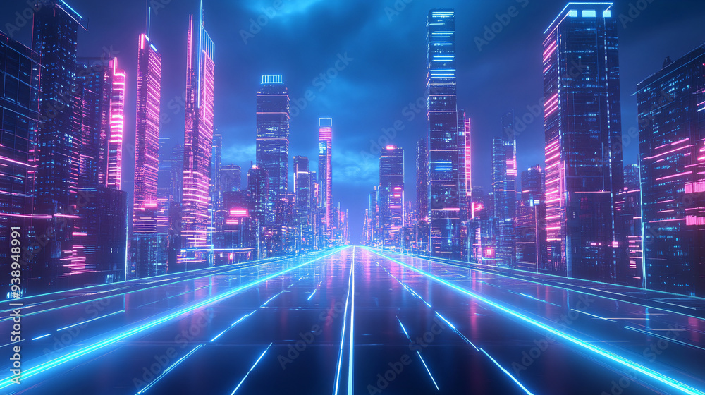 Neon Cityscape. Neon Cityscape.