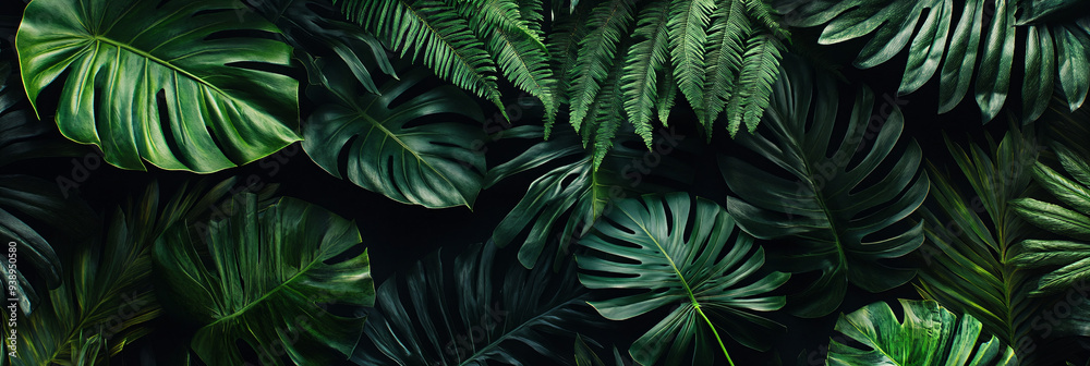 Tropical Leaf Background.