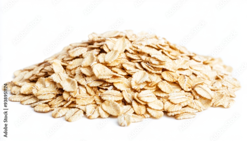 Nutritious Oatmeal Heap on Abstract White Background: Wholesome Harvest Symbol for Healthy Living. Minimalist Composition Celebrating Autumn Bounty and Wellness. Perfect for Food Marketing, Health Cam Nutritious Oatmeal Heap on Abstract White Background: Wholesome Harvest Symbol for Healthy Living. Minimalist Composition Celebrating Autumn Bounty and Wellness. Perfect for Food Marketing, Health Cam