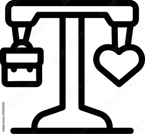 Simple line art vector icon representing the concept of work life balance