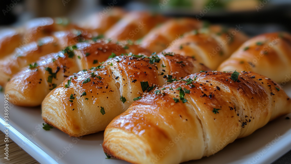 Detailed Macro Shot of Crescent Rolls Detailed Macro Shot of Crescent Rolls