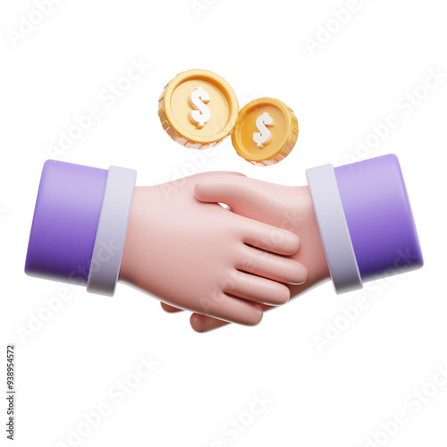 Fotografie Business Partnership 3D Illustration