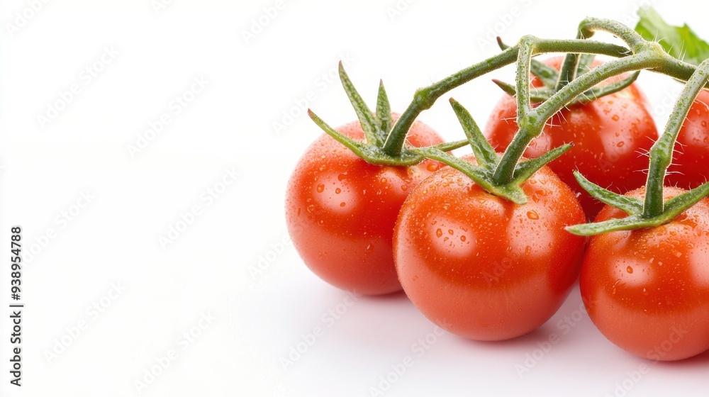 Fresh red tomatoes on a branch, vibrant and healthy. Perfect for culinary uses, decorations, or food photography. Fresh red tomatoes on a branch, vibrant and healthy. Perfect for culinary uses, decorations, or food photography.