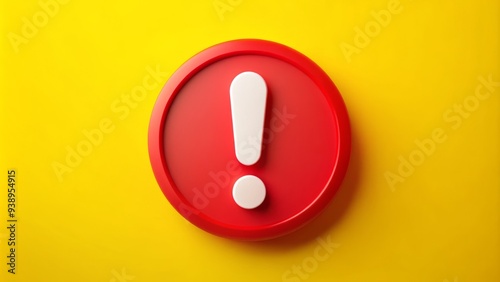 Red exclamation mark symbol surrounded by a white circle on a bold yellow background, indicating urgent attention or critical situation alert.