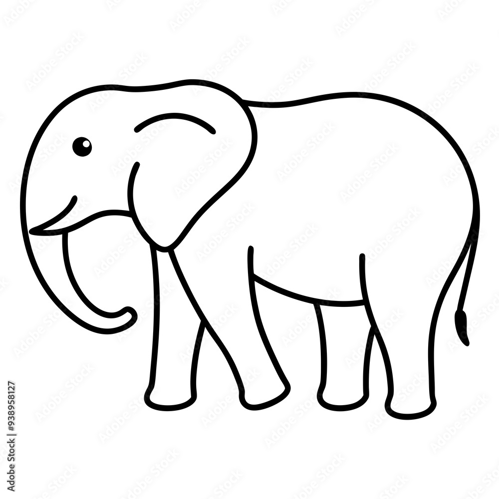 Elephant line art vector illustration Elephant line art vector illustration