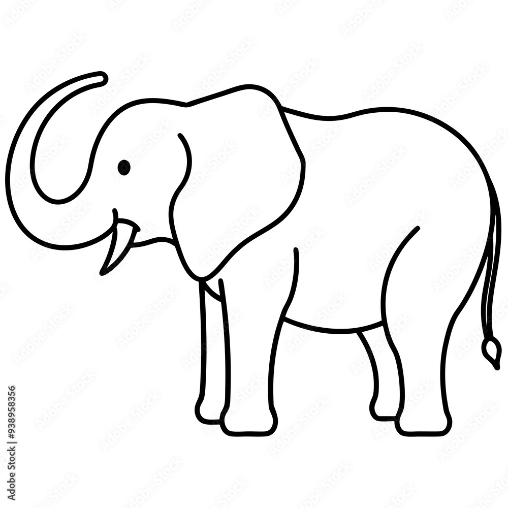 Elephant line art vector illustration Elephant line art vector illustration