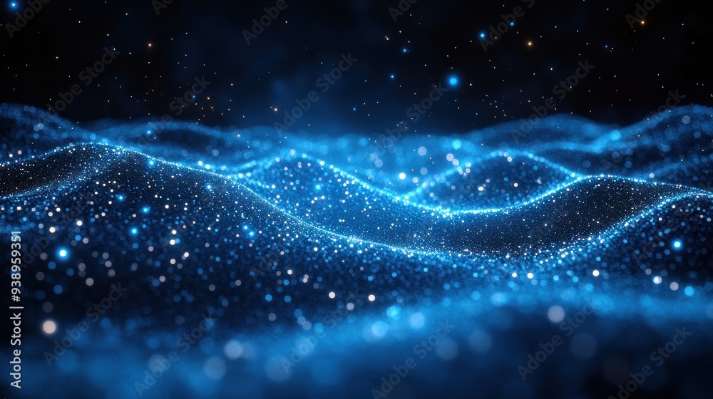 Abstract Blue Glowing Particles Background Abstract Blue Glowing Particles Background
