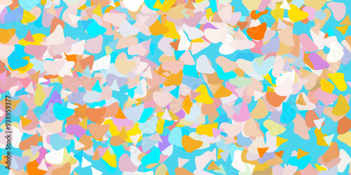 Light blue, yellow vector texture with memphis shapes.