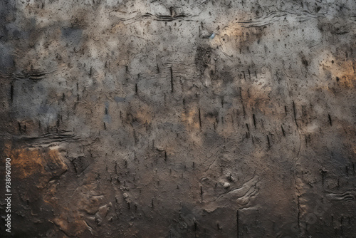 Processed collage of old rusty metal sheet texture in daylight. Background for banner