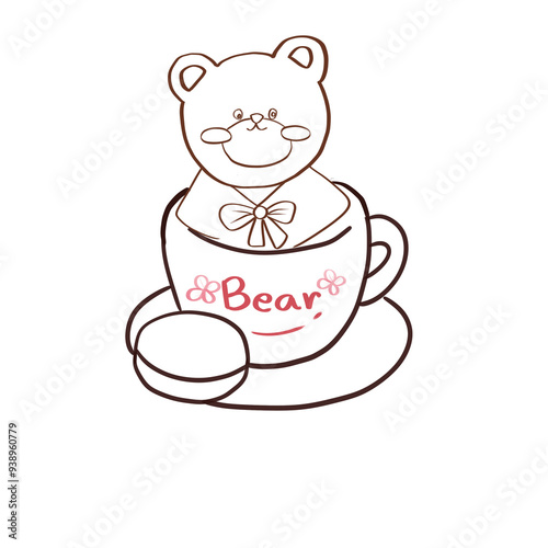 bear with cake
