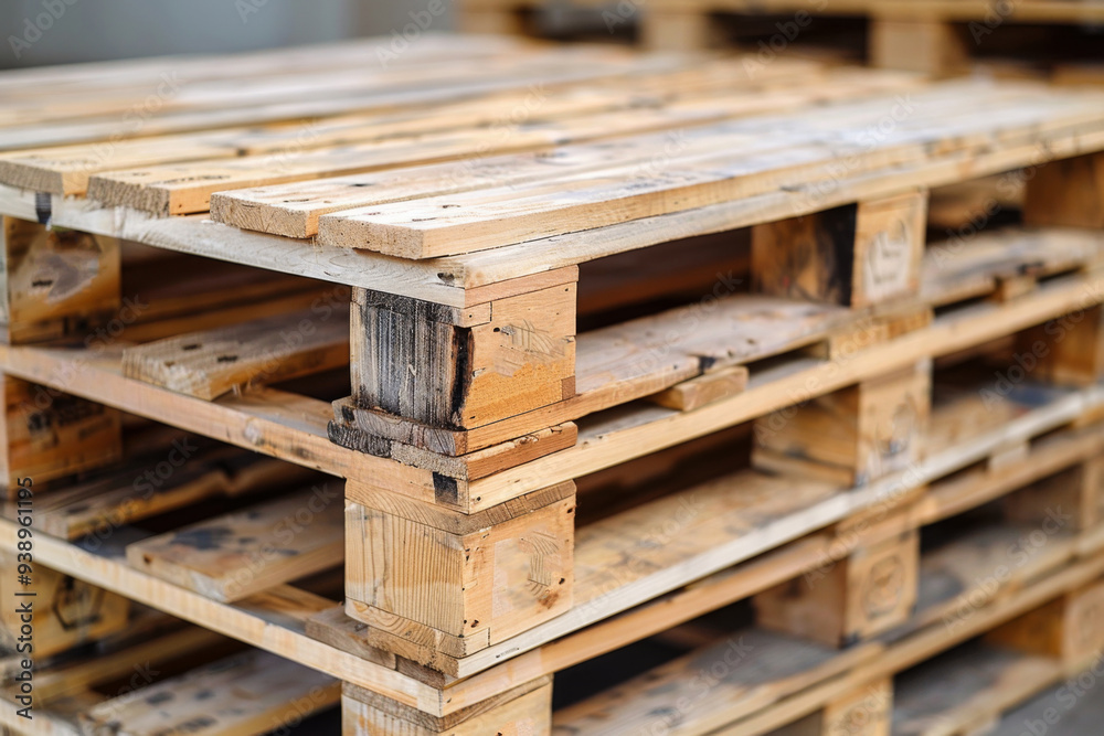 Stack of wooden pallet. Industrial wood pallet at factory warehouse. Stack of wooden pallet. Industrial wood pallet at factory warehouse.
