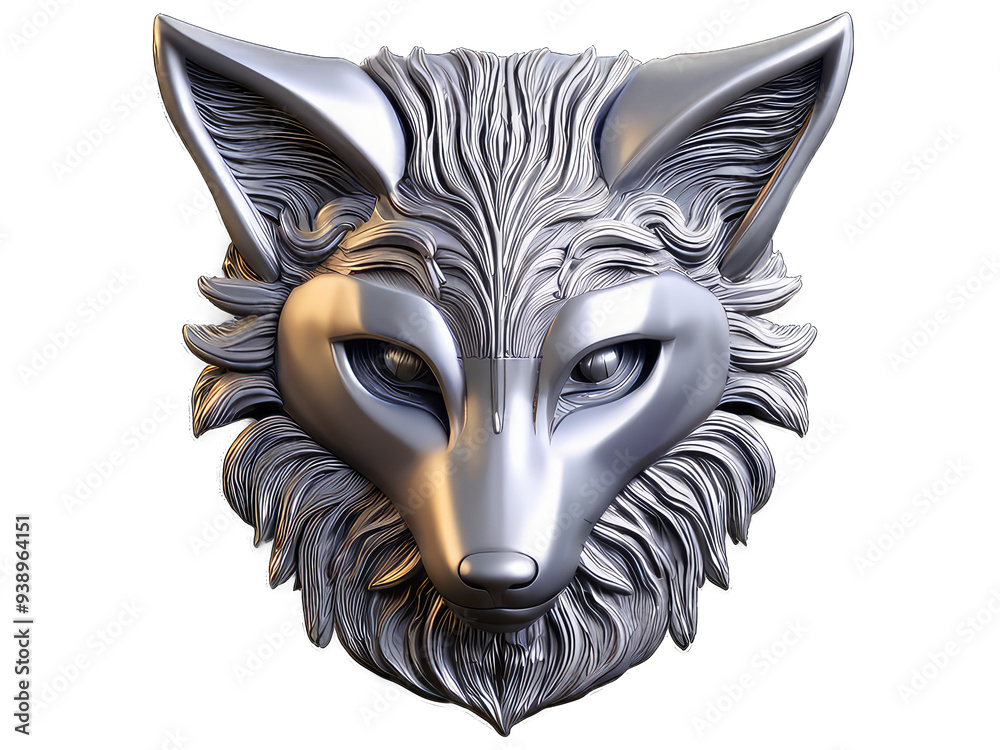 3d illustration of fox face logo isolated on transparency background PNG 3d illustration of fox face logo isolated on transparency background PNG