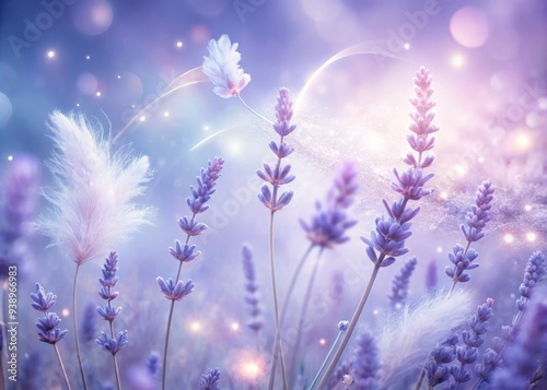 ethereal dreamscapes feathery lavender hue soft focus whimsical romantic pastel watercolour backgrounds delicate petals wispy stems gentle morning light subtle tender nostalgic emotional photo