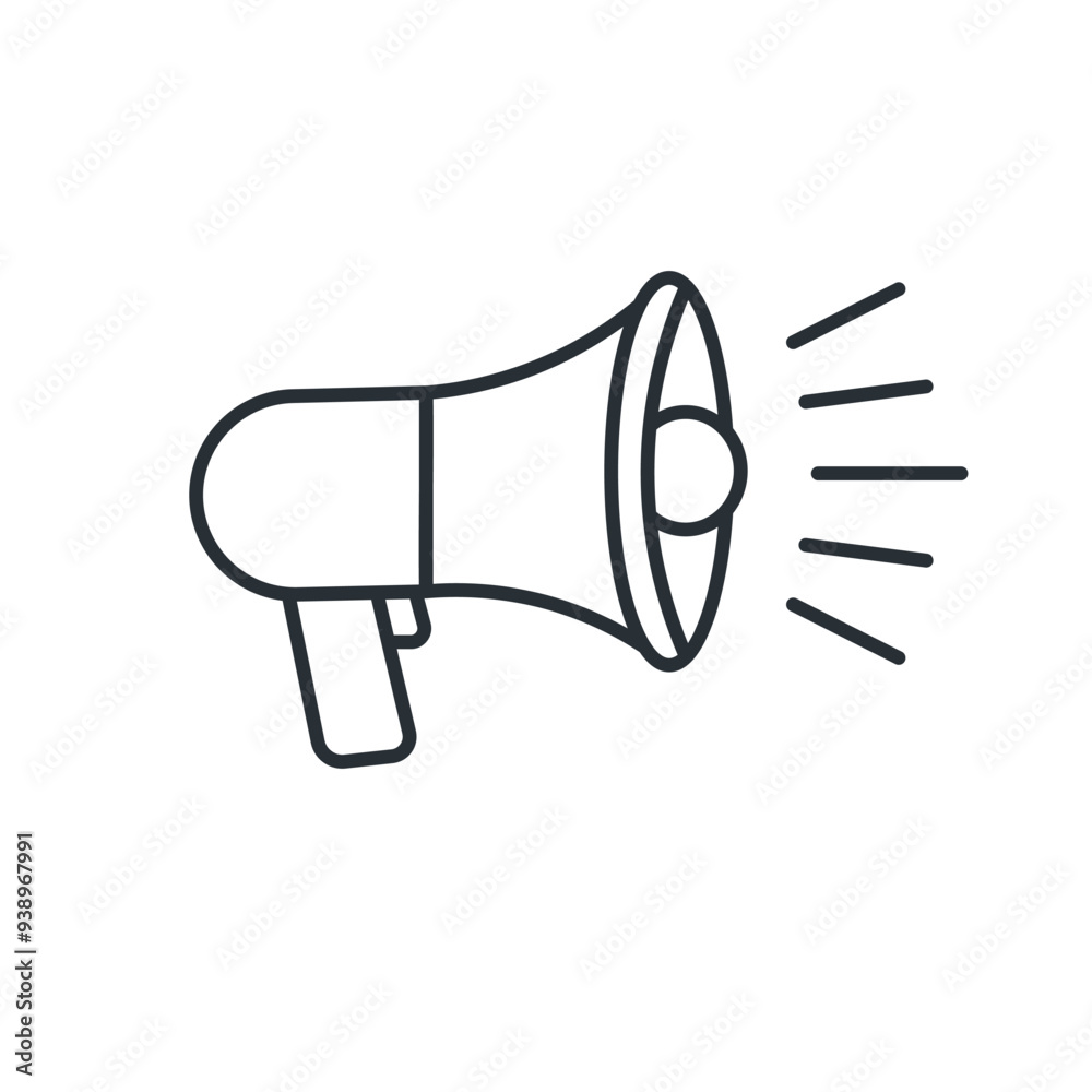 Speaker line icon. Megaphone Loudspeaker icon. Isolated vector illustration Speaker line icon. Megaphone Loudspeaker icon. Isolated vector illustration