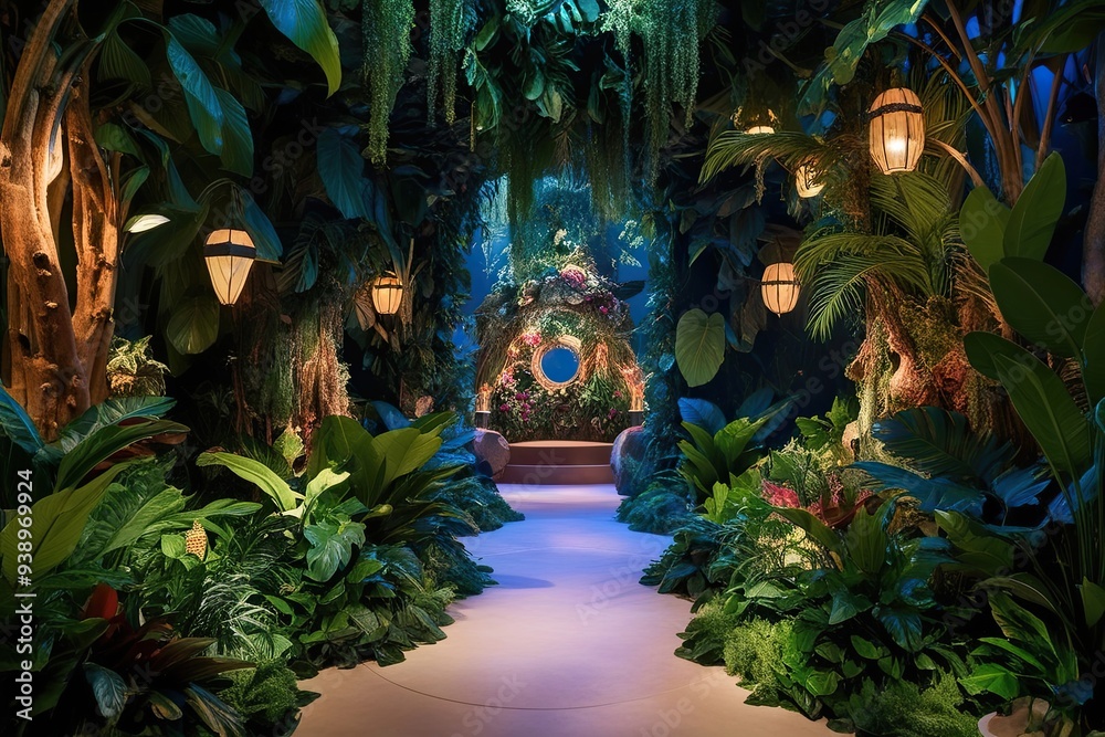 Fototapeta premium Lush Botanical Adventure Scenic Backdrop with Enchanting Visuals