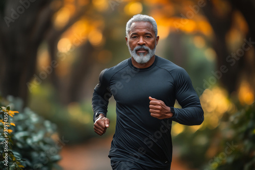 Senior man going for a run and living a healthy lifestyle for longevity