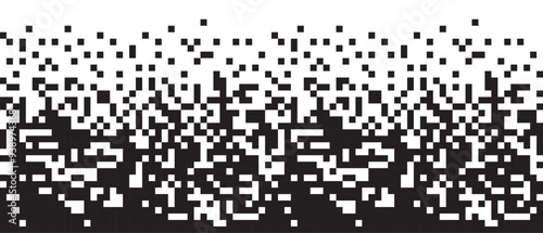 Dissolve pixel disperse blocks. Dust fragment, broken dots texture. Fractured disperse. Mosaic filled square dotted abstract pattern