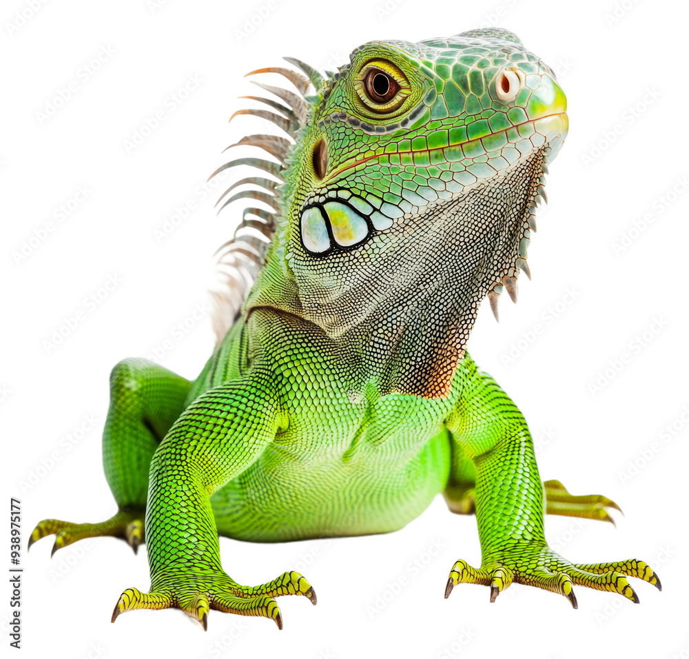 Obraz premium PNG Iguana lounging indoors in sunlight