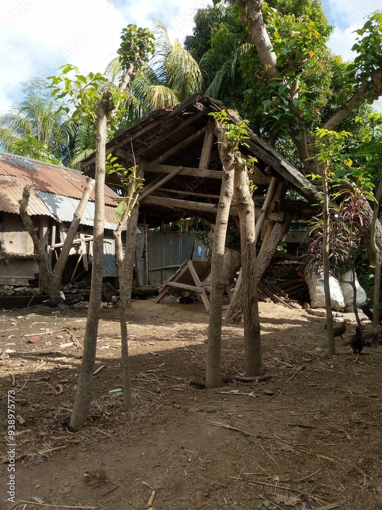photo of a cowshed in the countryside or village photo of a cowshed in the countryside or village