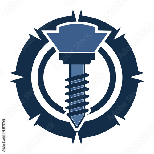 A minimalist logo featuring a screw and bolt, representing precision and mechanical work in construction