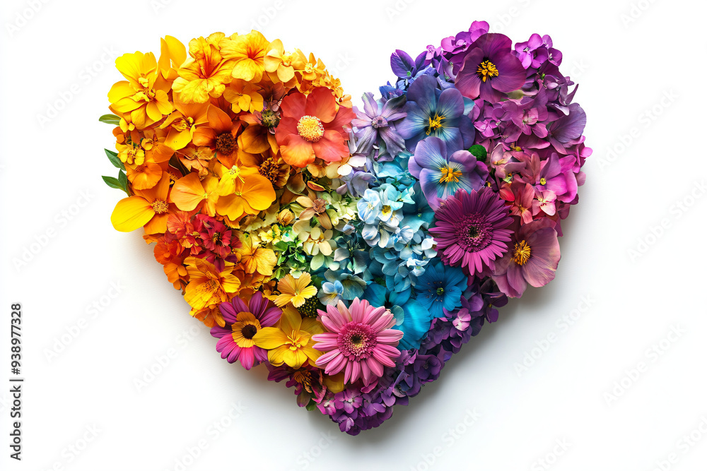 Rainbow Flower Heart. Rainbow Flower Heart.
