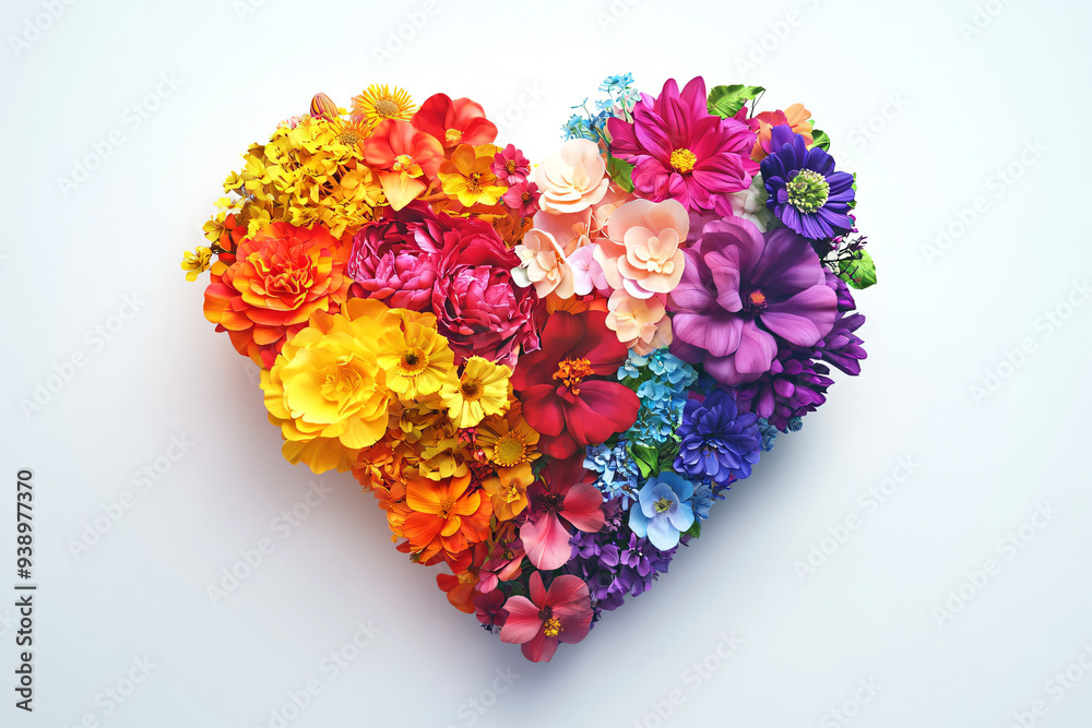 Rainbow Flower Heart. Rainbow Flower Heart.