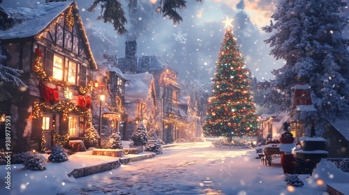 Cozy Christmas Town Street