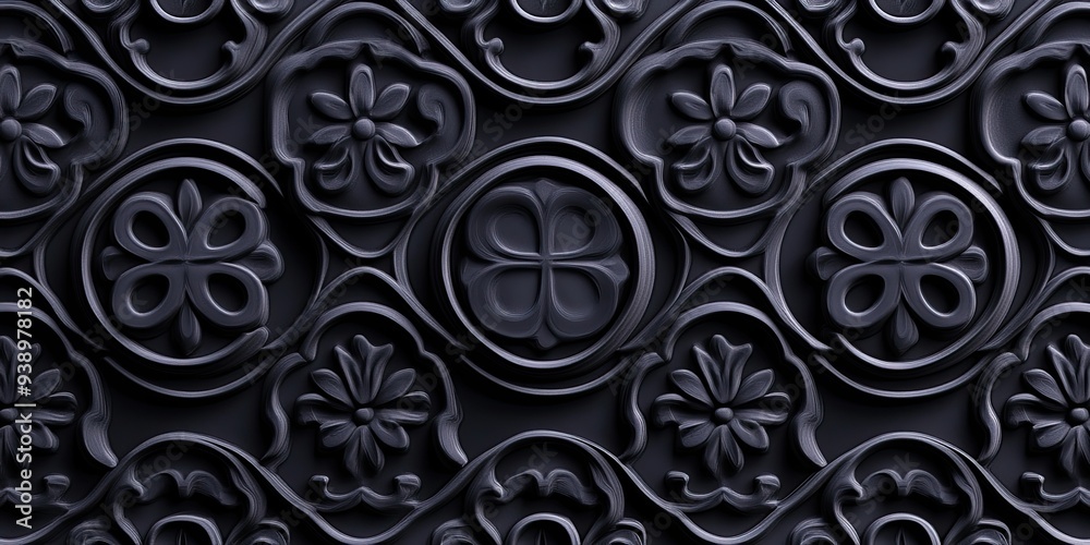 Intricate Black Floral Pattern Design Intricate Black Floral Pattern Design