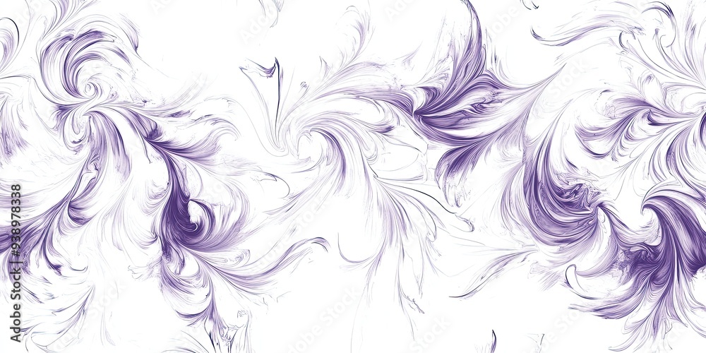 Abstract Purple Swirl Pattern on White Background