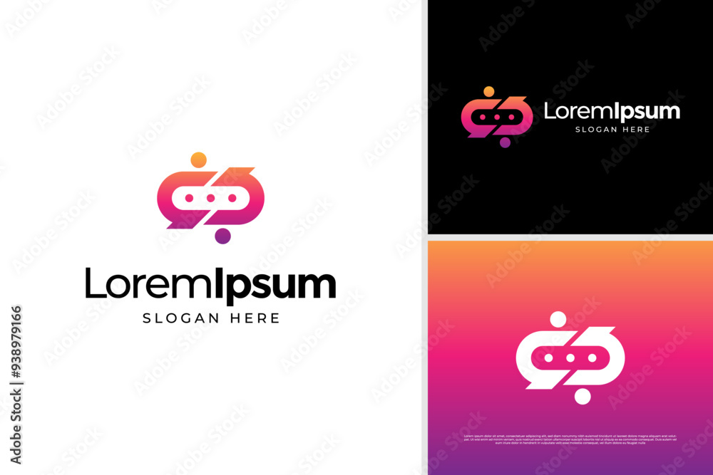 Creative chat logo vector, business logo design template Creative chat logo vector, business logo design template