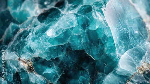 Close-up of an amazonite stone showcasing intricate textures. photo