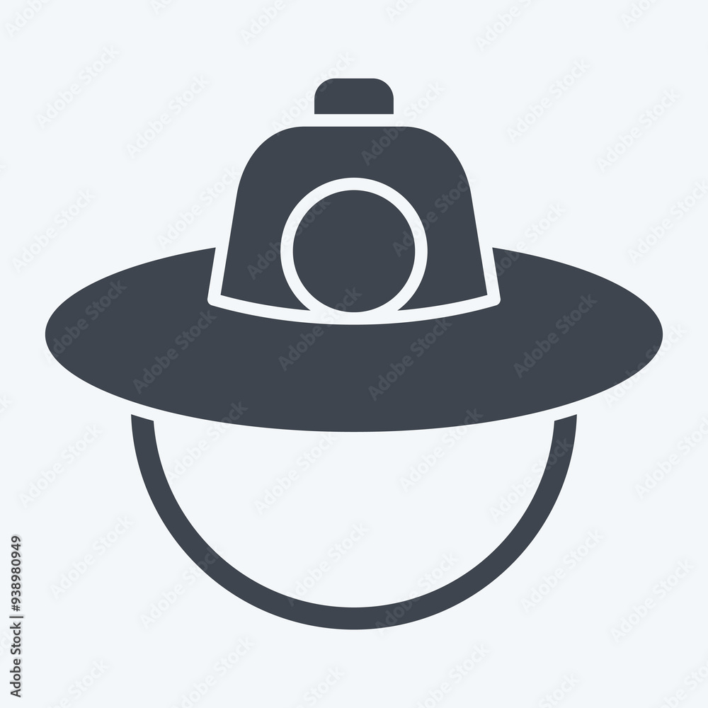 Icon Hat. related to Korea symbol. glyph style. simple illustration Icon Hat. related to Korea symbol. glyph style. simple illustration