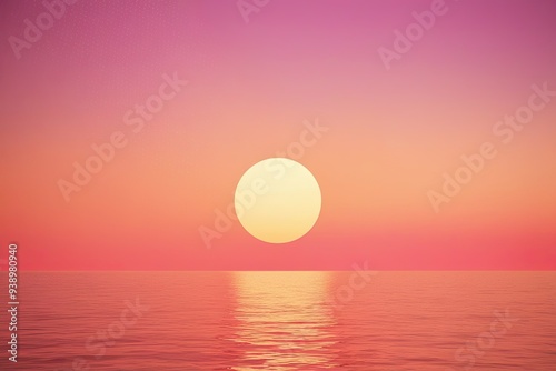 Vibrant Sunset Gradient Art Canvas Featuring Calming Peach Noise Texture and Luminous Coral Pink Design