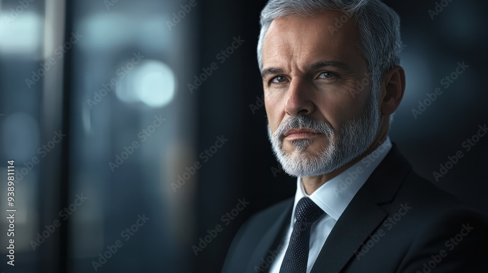 Fototapeta premium business businessman office mature middle aged meeting man portrait corporate manager black created using generative ai technology