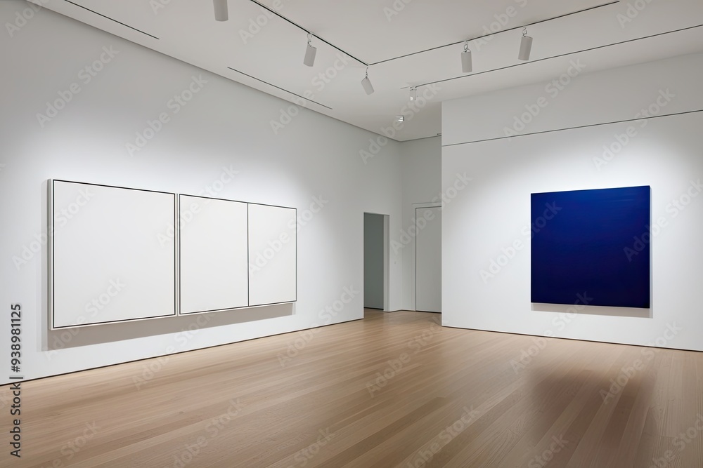 Spacious White Canvas in Bright Gallery Space for Minimalist Modern Art Exhibition
