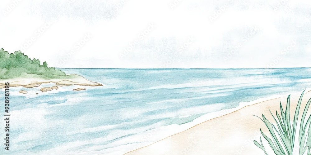 custom made wallpaper toronto digitalSerene Seascape with Gentle Waves and Soft Sand