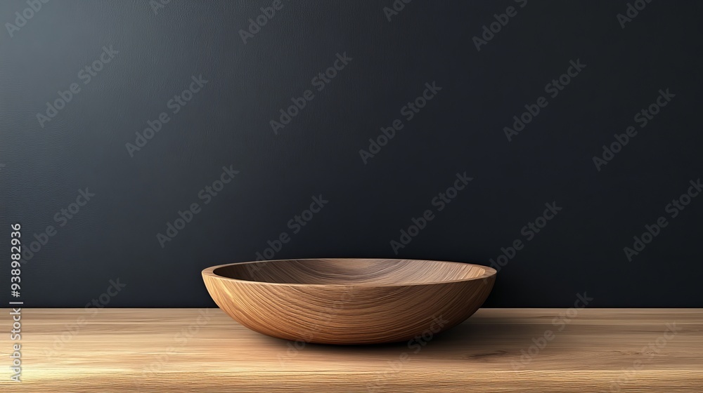 A wooden bowl sits on a wooden shelf A wooden bowl sits on a wooden shelf